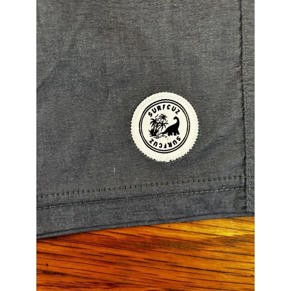 NWT SURF CUZ Board Shorts Mens 30 Beach‎ Short 4-Way Stretch Swim Gray Baby Blue